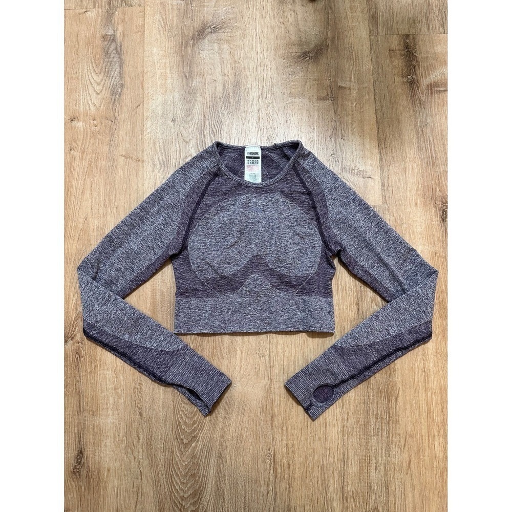 Gymshark | Purple Ultra‎ Flex Sports Long Sleeve Workout Crop Top, S
